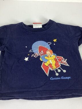 vintage curious george original blast off tee